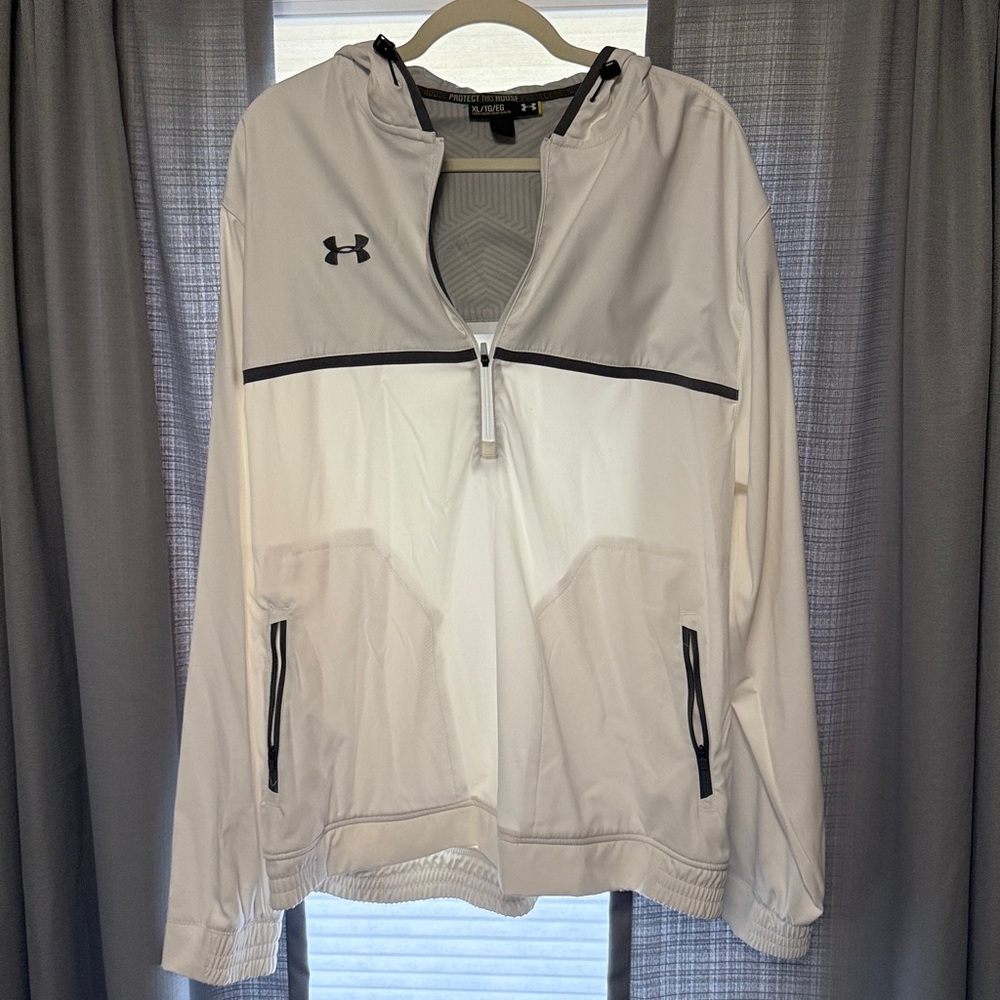 Under Armour White and Black Half-Zip Jacket
